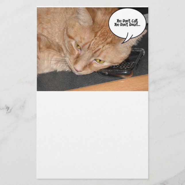 Orange Tabby Cat Missing you Stationery (Front)