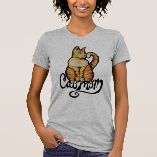 Orange Tabby Cat Mom Kitty Cat Artwork T-Shirt