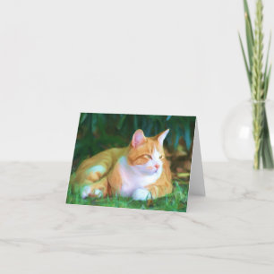 Orange tabby cat notecard