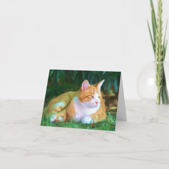 Orange tabby cat notecard (Front)