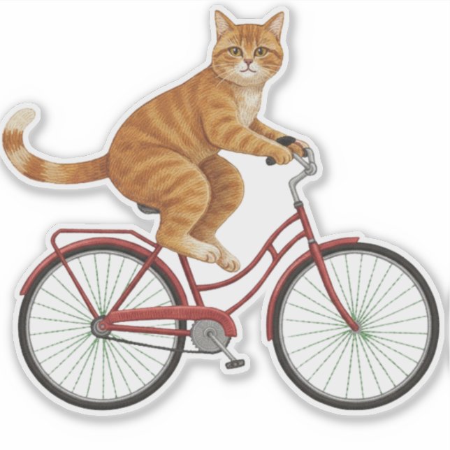 Orange Tabby Cat on a Bicycle  (Front)