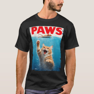 Orange Tabby Cat Paws Parody - Cat Chasing Mouse T-Shirt