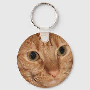 Orange Tabby Cat Profile Face Close up Keychain