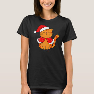 Orange Tabby Cat Santa Hat Christmas Cat  Bah humb T-Shirt