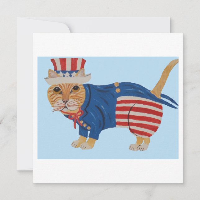 Orange Tabby Cat Uncle Sam Announcement (Front)