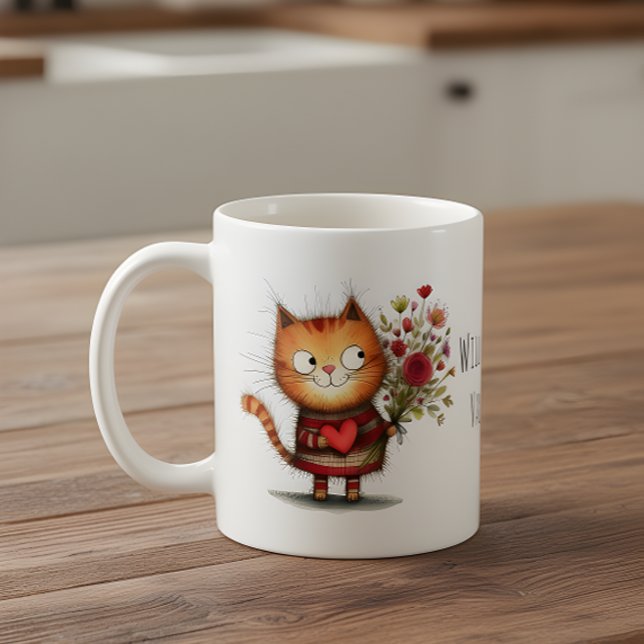 Orange Tabby Cat Will You Be My Valentine? Coffee Mug (Creator Uploaded)