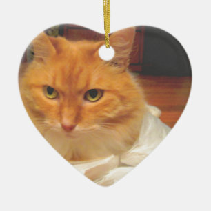 Orange Tabby Ceramic Ornament