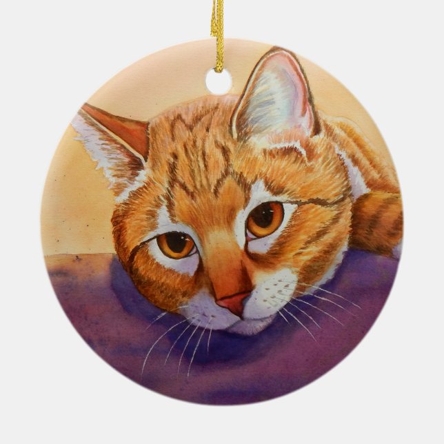Orange Tabby Christmas Ornament (Back)