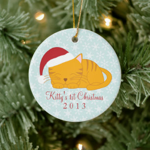 Orange Tabby Custom Christmas Ornaments