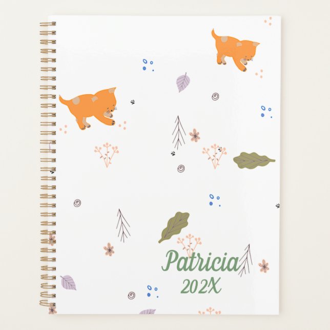 Orange Tabby et Motif Feuille (Devant)