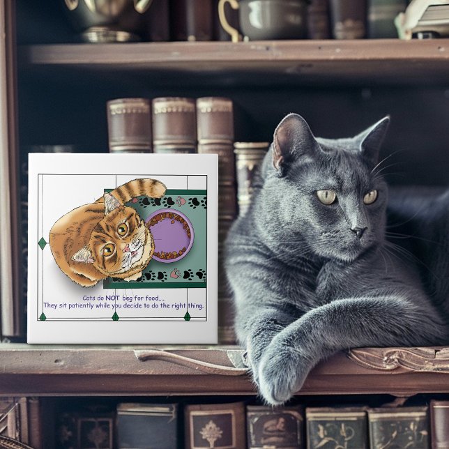 Orange Tabby Food Bowl Kitchen Tile (Creator Uploaded)