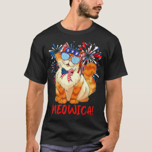 Orange Tabby Gangsta Cat Tattoos Bandana July 4th  T-Shirt