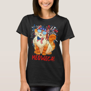 Orange Tabby Gangsta Cat Tattoos Bandana July 4th  T-Shirt