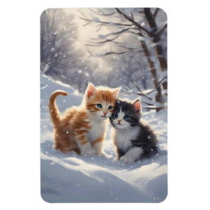 Orange Tabby Grey and White Cats Refrigerator  Magnet