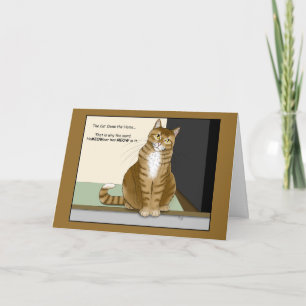 Orange Tabby Homeowner Funny Cat Card