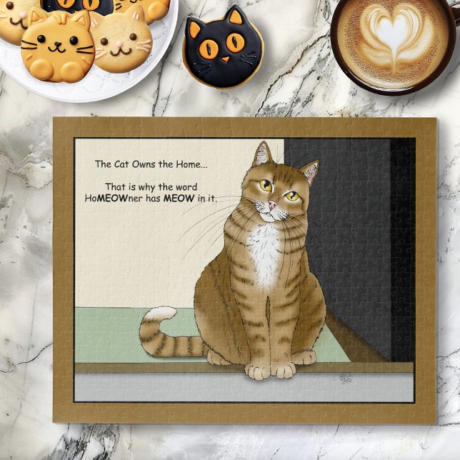 Orange Tabby Homeowner Funny Cat Jigsaw Puzzle (Creator Uploaded)