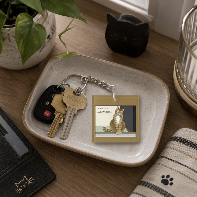 Orange Tabby Homeowner Funny Cat Keychain (Creator Uploaded)