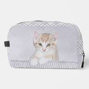Orange Tabby Kitten Painting Cute Original Art Dopp Kit