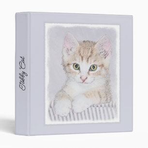 Orange Tabby Kitten Painting - Original Cat Art Binder