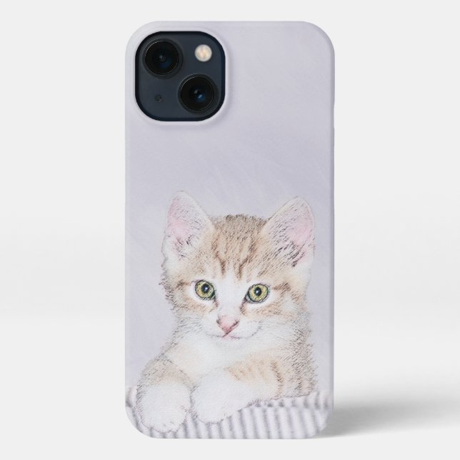 Orange Tabby Kitten Painting - Original Cat Art iPhone Case (Back)