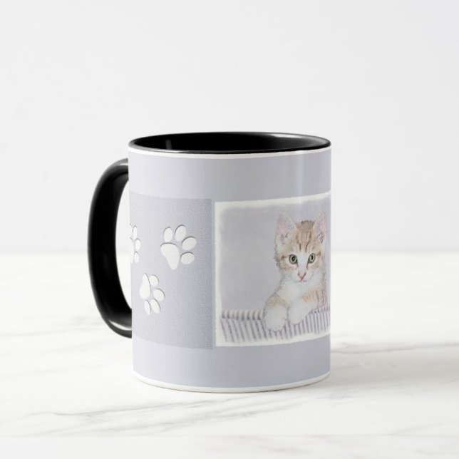 Orange Tabby Kitten Painting - Original Cat Art Mug (Front Left)