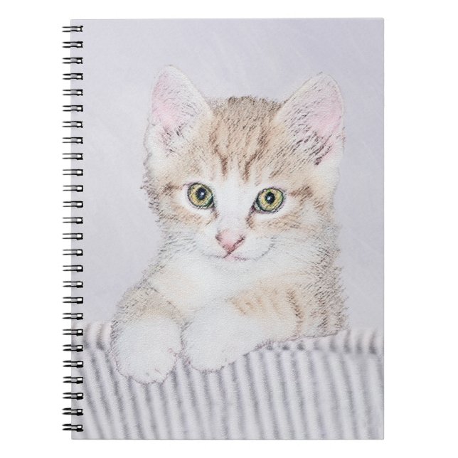 Orange Tabby Kitten Painting - Original Cat Art Notebook (Front)