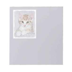 Orange Tabby Kitten Painting - Original Cat Art Notepad