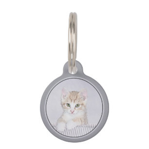 Orange Tabby Kitten Painting - Original Cat Art Pet Tag