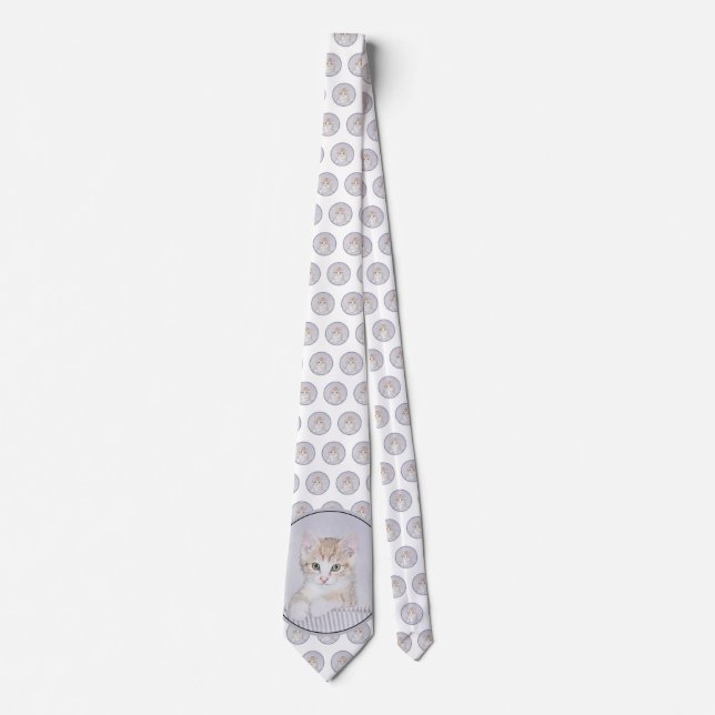Orange Tabby Kitten Painting - Original Cat Art Tie (Front)