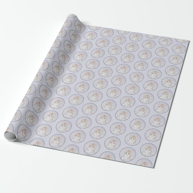 Orange Tabby Kitten Painting - Original Cat Art Wrapping Paper (Unrolled)