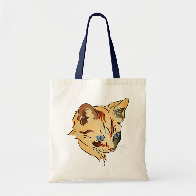 Orange Tabby Kitten with Blue Eyes Tote Bag (Front)