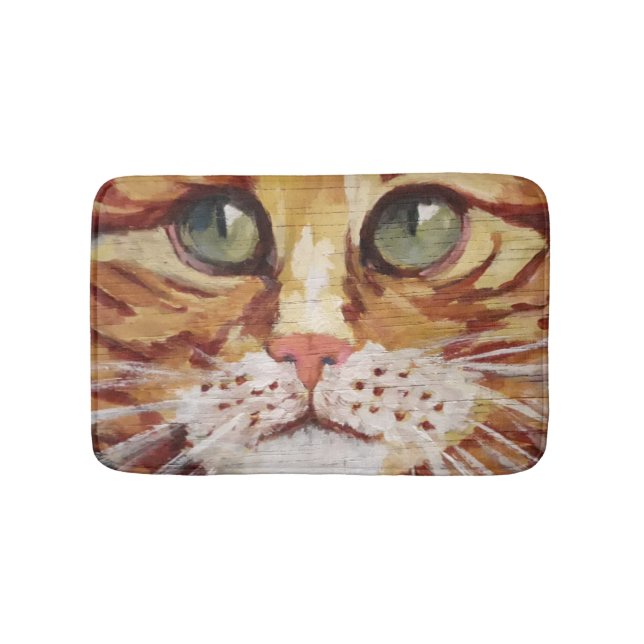 Orange Tabby Painting Detail  Bath Mat (Front)