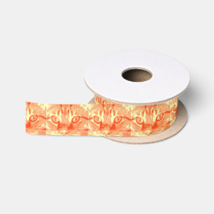 Orange Tabby Pop Art Satin Ribbon
