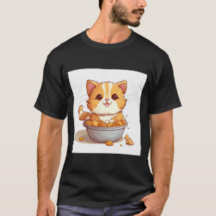 Orange tabby tater tot cat in a bowl of tater tots T-Shirt