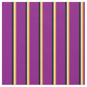 Orange, Tan, Black, and Purple Lines Fabric