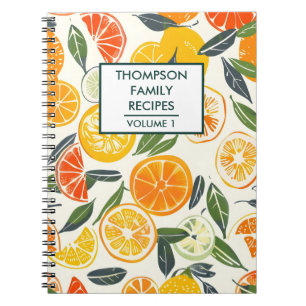 orange tangerine citrus fruits Personalized Recipe Notebook