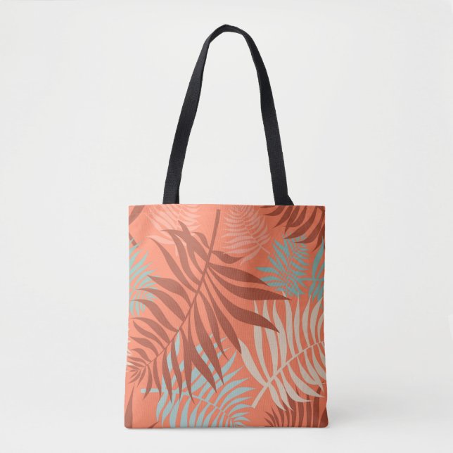 Orange Tangerine Leaves Tote Bag (Front)