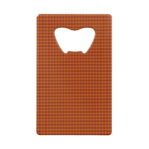 Orange Tartan Credit Card Bottle Opener