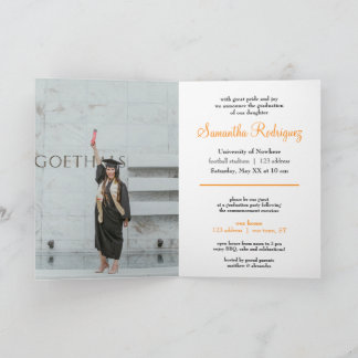 Orange Tassel Graduation Faire-part