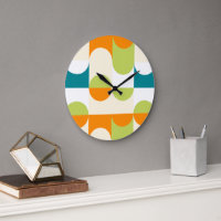 Orange Teal Blue Lime Green Retro Art Pattern