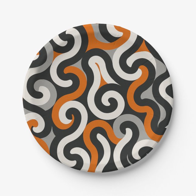 Orange Team (personalize) Paper Plate (Front)