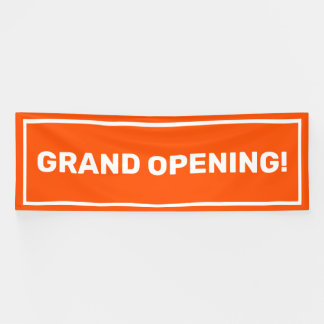 Orange template grand opening business banner