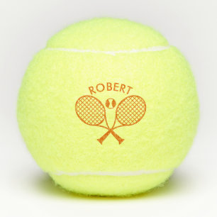Orange Tennis Theme Custom Monogram Tennis Balls
