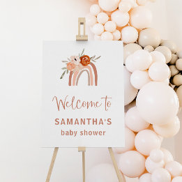 Orange Terracotta Boho Rainbow Baby shower Bienven