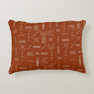 Orange Terracotta Gorgeous Geometric Pattern Accent Pillow