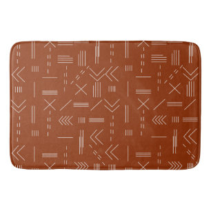 Orange Terracotta Gorgeous Geometric Pattern Bath Mat