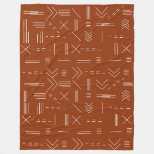 Orange Terracotta Gorgeous Geometric Pattern Fleece Blanket