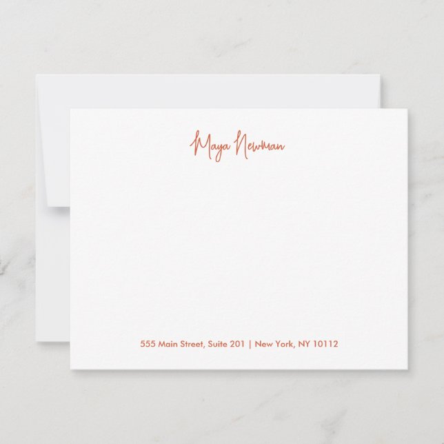 ORANGE TERRACOTTA  SIGNATURE MONOGRAM NAME CARD (Front)