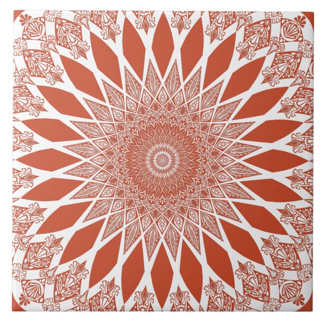 Orange Terracotta Tristyns Mandala Tile (Front)