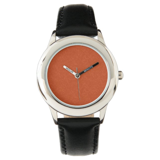 Orange textured surface with swirling pattern watch (Front)